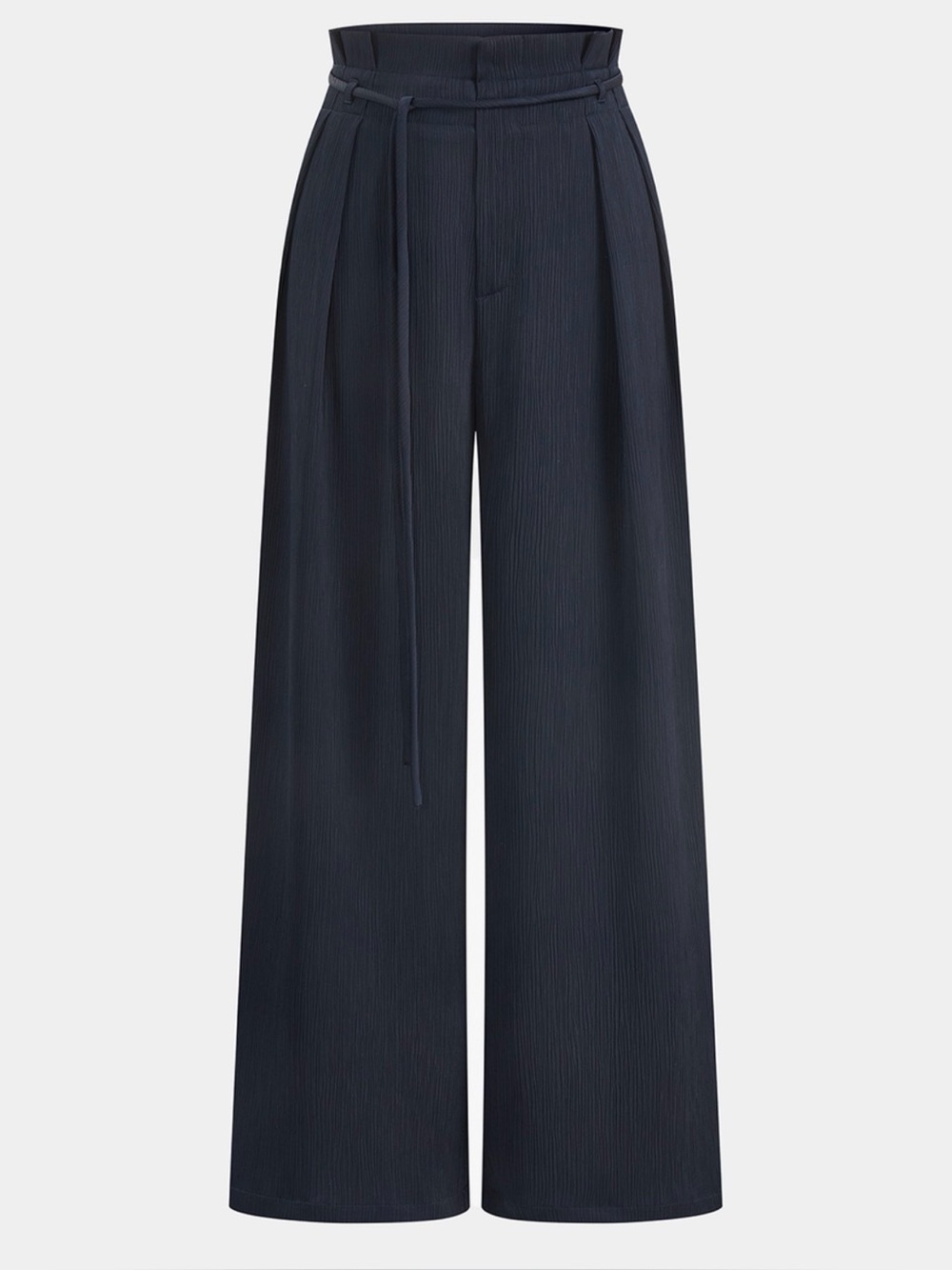 Commense Paperbag Waist Wide Leg Pants(XS) & Satin Draped High Neck Top (S) - Picture 2 of 10